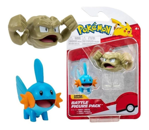 Pokémon Mudkip+geodude Battle Feature Pack Figuras Original