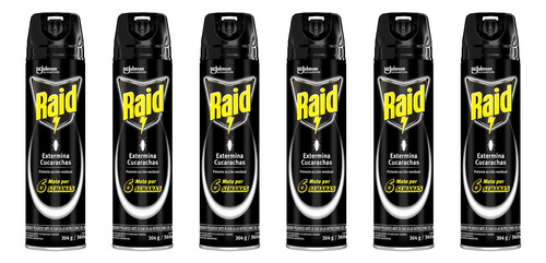 Pack X 6 Raid Extermina Cucarachas 360 Cc