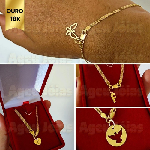 Pulseira Bismark Em Ouro 18k Com Pingentes Personalizados