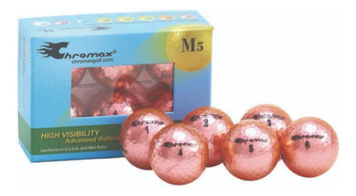 Pelotas Bolas De Golf Chromax Metallic M5 6 Uni Rosado