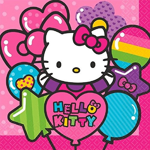 Adorable Hello Kitty Del Arco Iris Almuerzo Servilletas Fies