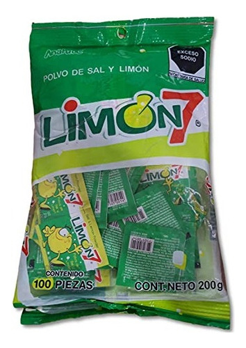 Anahuac Limón 7 Sal Y Limón En Polvo - 100 Piezas 200 Gr