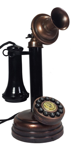 Telefone Antigo Castiçal - Artesanal - Várias Cores