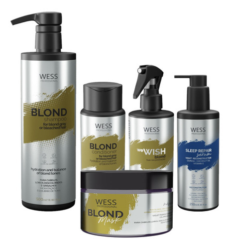 Wess Blond Sh500ml+cd250ml+wish M.260ml+mask200ml+sleep250ml