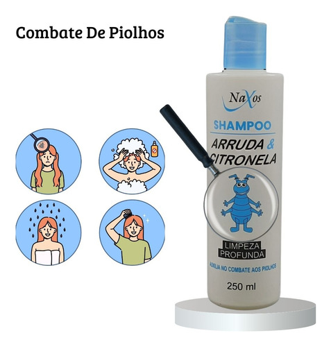 Shampoo Combate Piolho Arruda Citronela 250ml Naxos