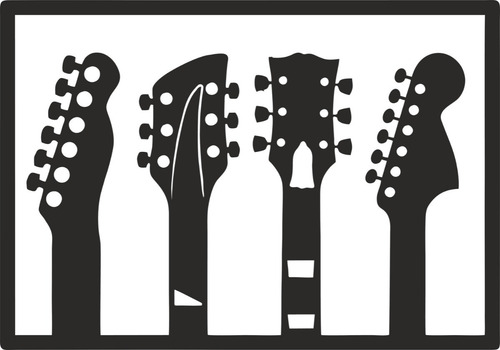 Vectores Guitarra Arbol Corte Láser Router Plotter Cnc