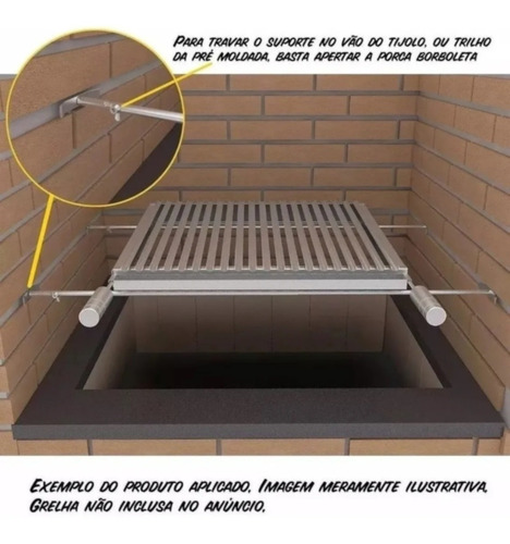 Imagem 3 de 9 de Suporte Extensor Para Churrasqueira Grelhas Espetos Grill