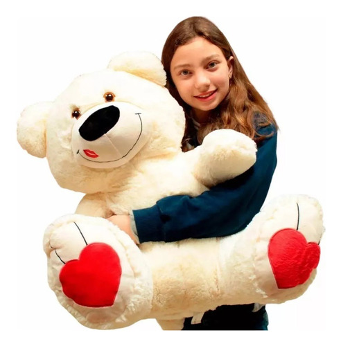 Ursinho Urso Creme Pelúcia 65cm Presente Romântico Promoção