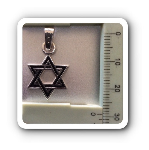 Dije De Estrella De Margen David Israel Entrelazado En Plata Ley 925 Solida Collar De Caucho Y Envío Incluido