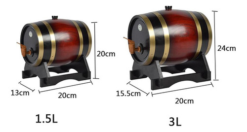 Retro 3l/1.5l Barril De Vino De Roble 1.5l Vino Tinto