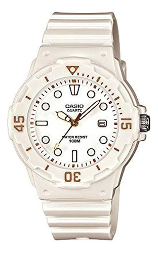 Casio #lrw200h-7e2v Banda De Goma Blanca Para Mujer 100m Rel