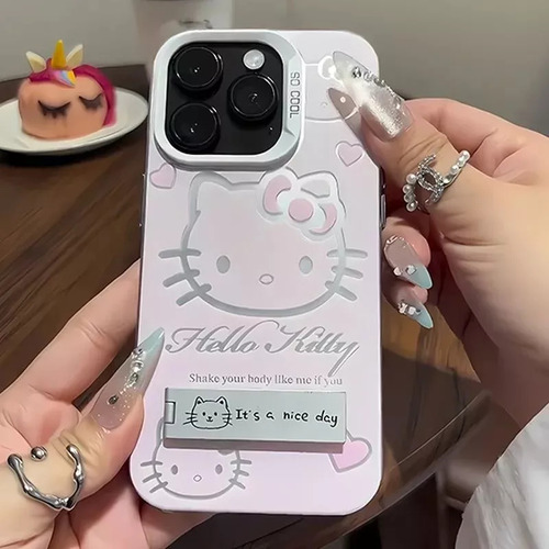 Funda De Teléfono Hello Kitty Heavy Duty Para iPhone 16, 15,