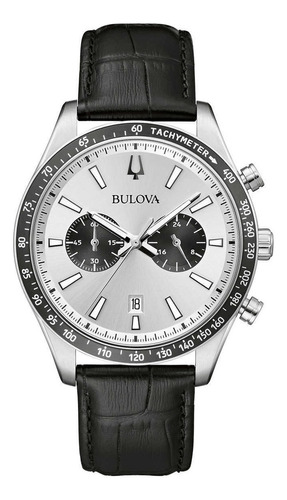 Reloj Bulova Clásico Para Caballero-98b389 Time Square Color de la correa Negro Color del bisel Negro Color del fondo Plateado