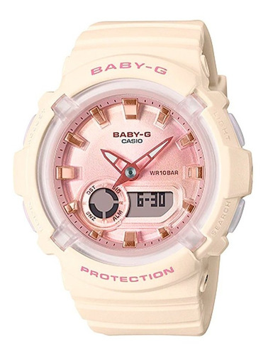 Reloj Casio Baby-g Bga-280-4a2dr Mujer 100% Original Color de la correa Crema claro Color del bisel Oro rosa Color del fondo Oro rosa