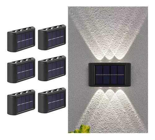 Luz Solar Para Jardín Exterior, 6 Piezas, Lámpara De Pared