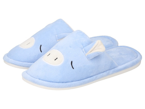 Pantuflas Para Dama Cute Pig  Azul  Talla 39 40