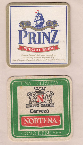 Cerveza Uruguay Posavasos Norteña Prinz Vintage Beer Coaster