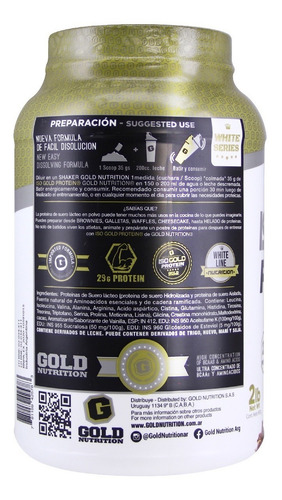 Imagen 4 de 8 de Iso Gold Protein 2lb Isolatada Hidrolizada Gold Nutrition