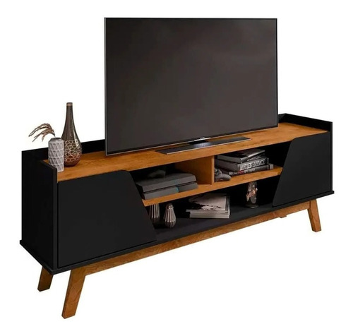 Rack Tv 65 Turim Negro Natural