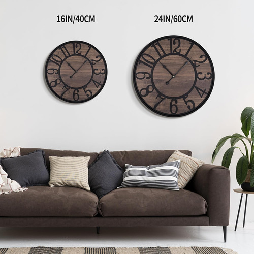 Reloj De Pared Grande, Silencioso, Sin Tictac, Funciona Con