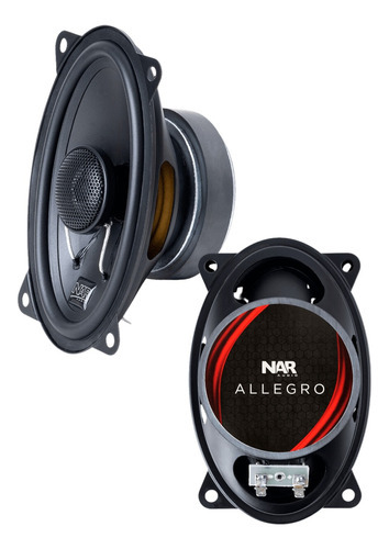 Alto Falante 4x6 Polegadas Nar Audio Coaxial Allegro 100w Cor Preto