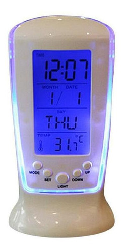 Reloj digital, despertador, calendario, termómetro, LED, otros colores