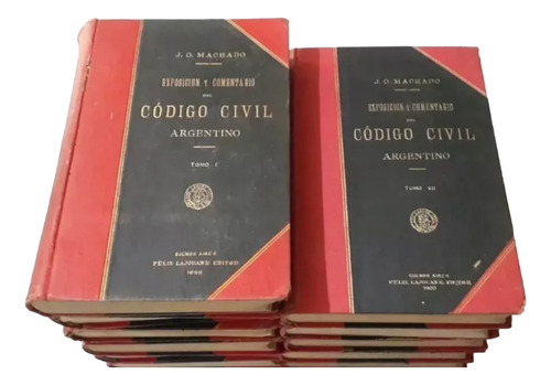 Cod Civ Coment Machado 11 Ts 1902 Antiguo 1º Edicion Rosario