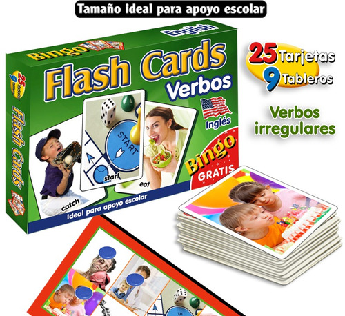 Flash Cards Y Lotería De Verbos Inglés ++ Envío Gratis ++