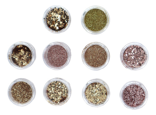 10 Glitter Encapsulado Flocado Pedrarias Caviar Strass Unhas Cor HS-708