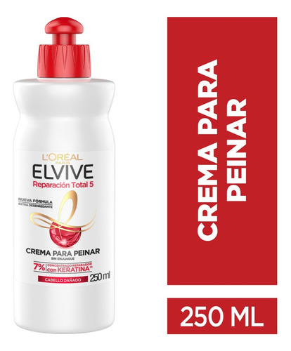 Crema Para Peinar Elvive Reparación Total 5 Sin Sal - 250ml