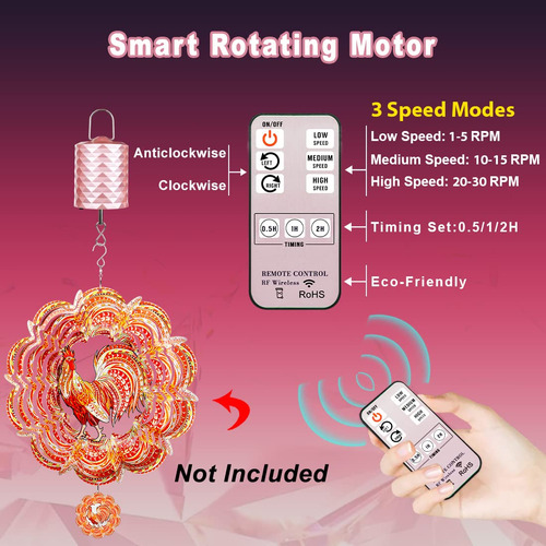 Motor Giratorio De Viento Control Remoto 3 Velocidades