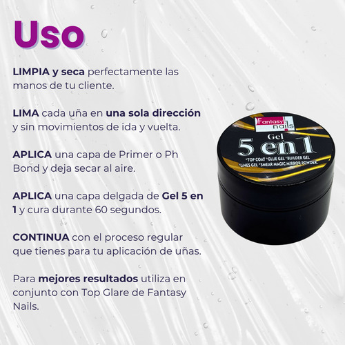 Gel 5 En 1 Fantasy Nails Base, Constructor Top Coat Magic