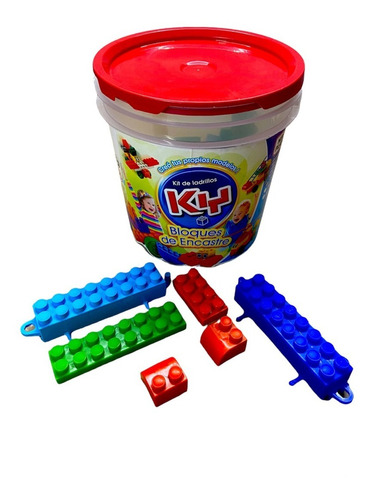 Kit Ladrillos Encastre X60 Pzas Infantil Didactico New Plast