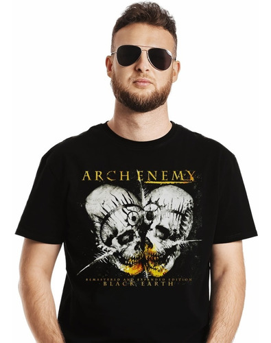 Polera Arch Enemy Black Earth Remastered Metal Impresión Dir