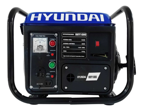 Imagen 2 de 5 de Generador Portátil A Gasolina Hyundai Hhy1000 2 Hp 3600 Rpm