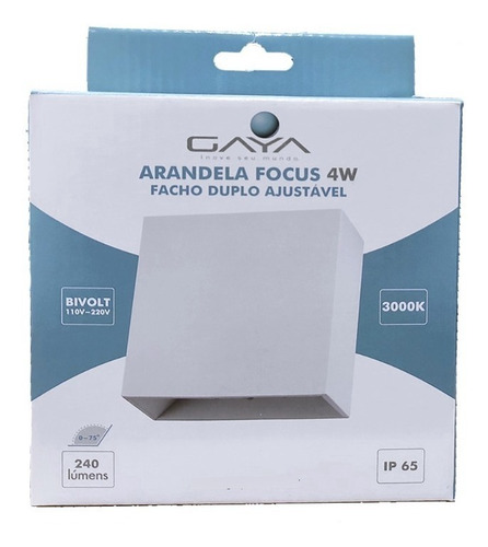 Arandela Led Facho Duplo Ajust. Externo 4w Bivolt 240l Gaya