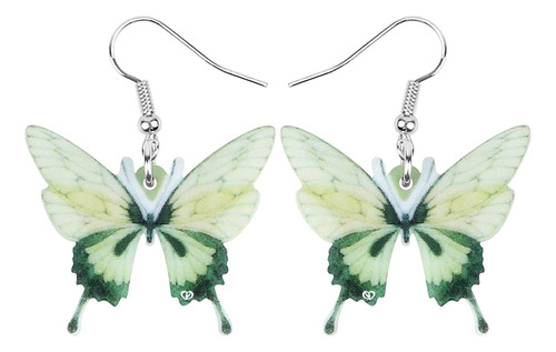 Aretes O Pendientes Colgantes De Mariposa Floral De Acero