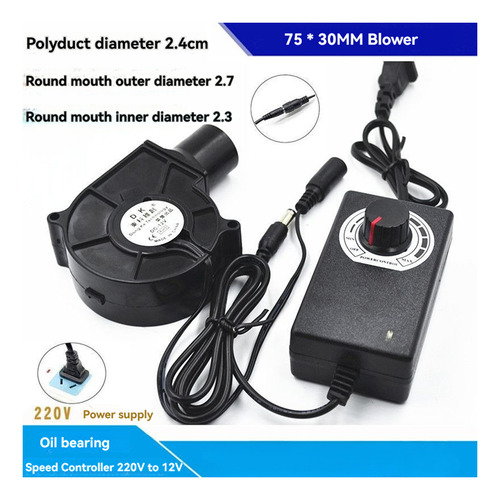 Ventilador De Churrasco Portátil Com Controlador 220v Eu