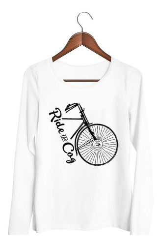 Remera De Mujer Dibujo Bicicleta Ciclisto Aventura M2 Ml