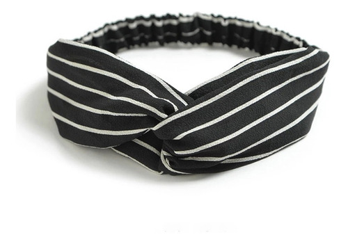 Bandana Faixa Headband Cabelo Elástico Preto E Branco F5162