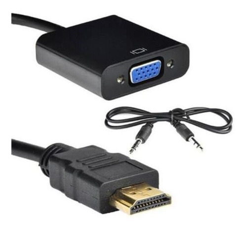 Cabo Adaptador Conversor Hdmi Para Vga Com Saída P2 De Áudio