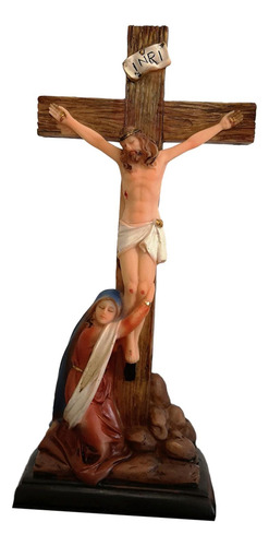 Figura Religiosa De Jesús Con Cruz De Jesús Para Sala De
