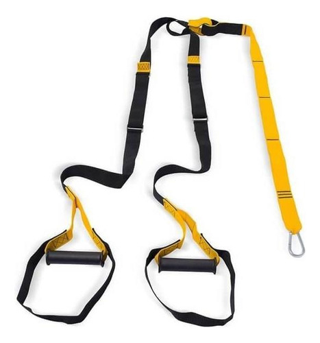 Fita Suspensao Funcional Tipo Trx Exercício Kit Be Stronger Cor Preto/Amarelo