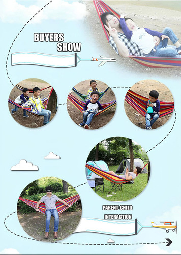Hamaca Algodón Para Jardín Camping Cómoda De Tela Portátil