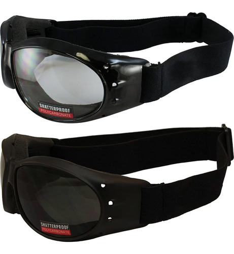 Gafas De Moto Acolchadas Con Marco Negro