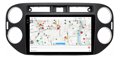 Central Multimidia Tiguan 10/17 9p Android 2gb 64gb Carplay