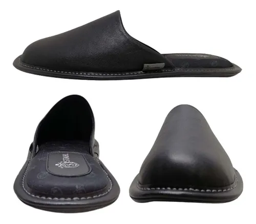 Pantuflas De Viaje Stahl Hombre Piel Genuina E 9764