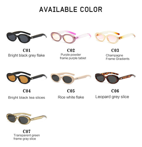 (g)sunglasses Lovely Small Oval Shape Frame For Woman Girlfr