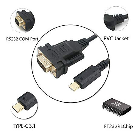 Cable Convertidor De Serie Usb A Db9 Rs232 Con Canal Ftdi