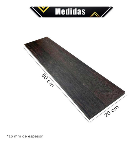 3 Repisas Flotantes Modernas Minimalistas Melamina 80x20 Cm Color Espresso